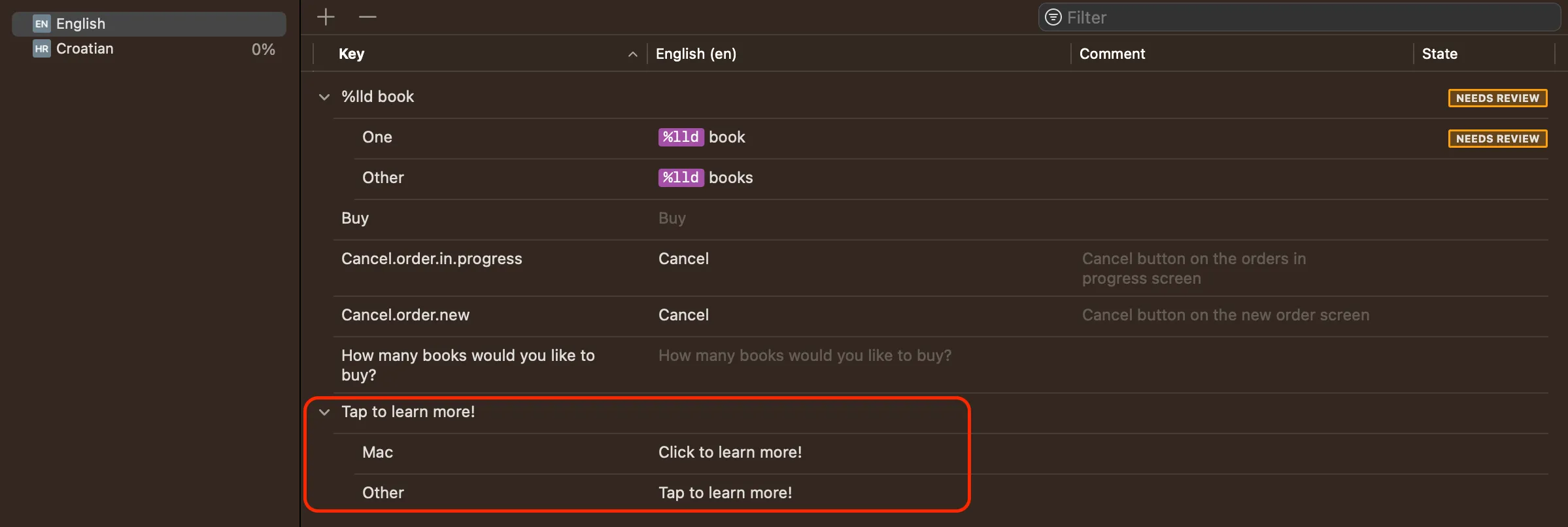String Catalog in Xcode with vary by device option String Catalog in Xcode with vary by device option