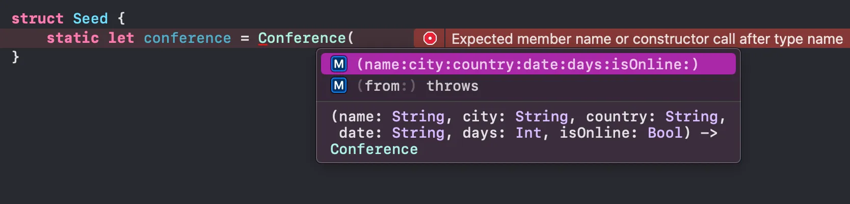 Memberwise initializer is preserved when moving custom initializer to an extension Memberwise initializer is preserved when moving custom initializer to an extension