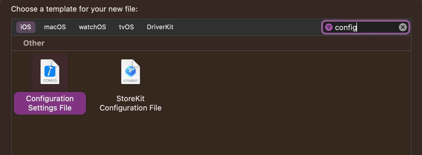 Configuration Settings File in Xcode Configuration Settings File in Xcode
